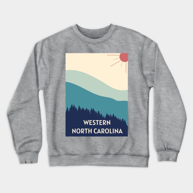 Western North Carolina Blue Ridge Mountains Crewneck Sweatshirt by nonbeenarydesigns